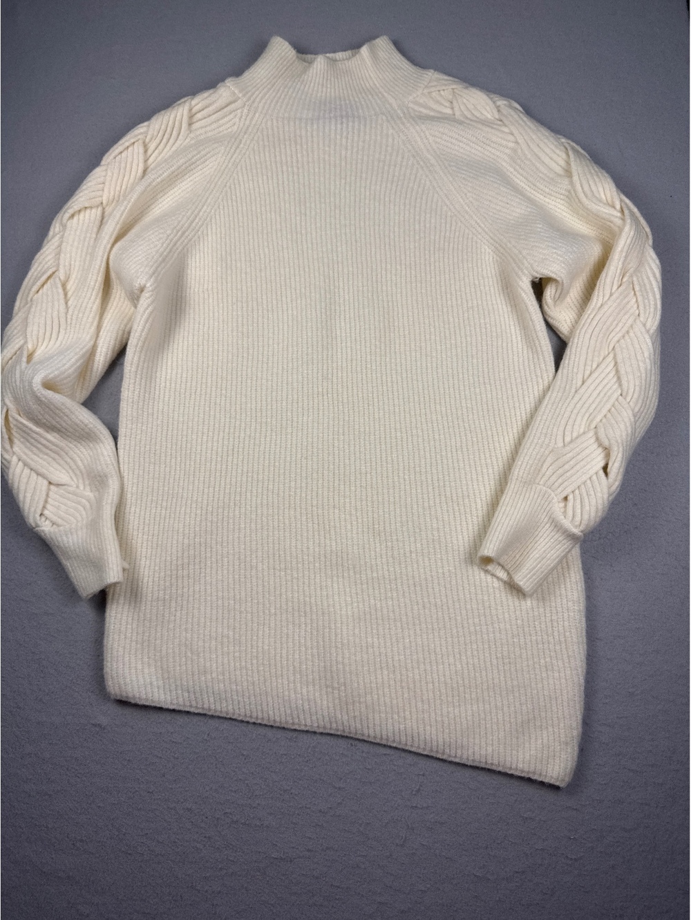 Express Cream Cable Knit Sweater Size M